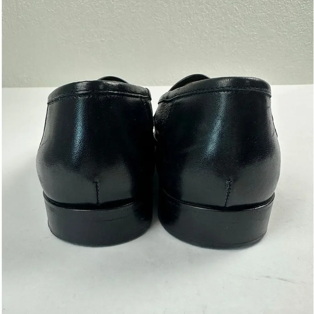 Zelli Italia Handcrafted Ostrich Black Leather Tassel Loafers Moc Toe Mens 9.5